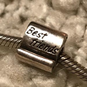 “BEST FRIENDS” Pandora Wave Charm - Silver